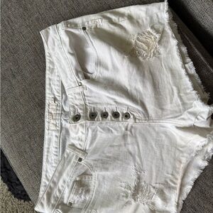 Torrid White Distressed Women's Shorts